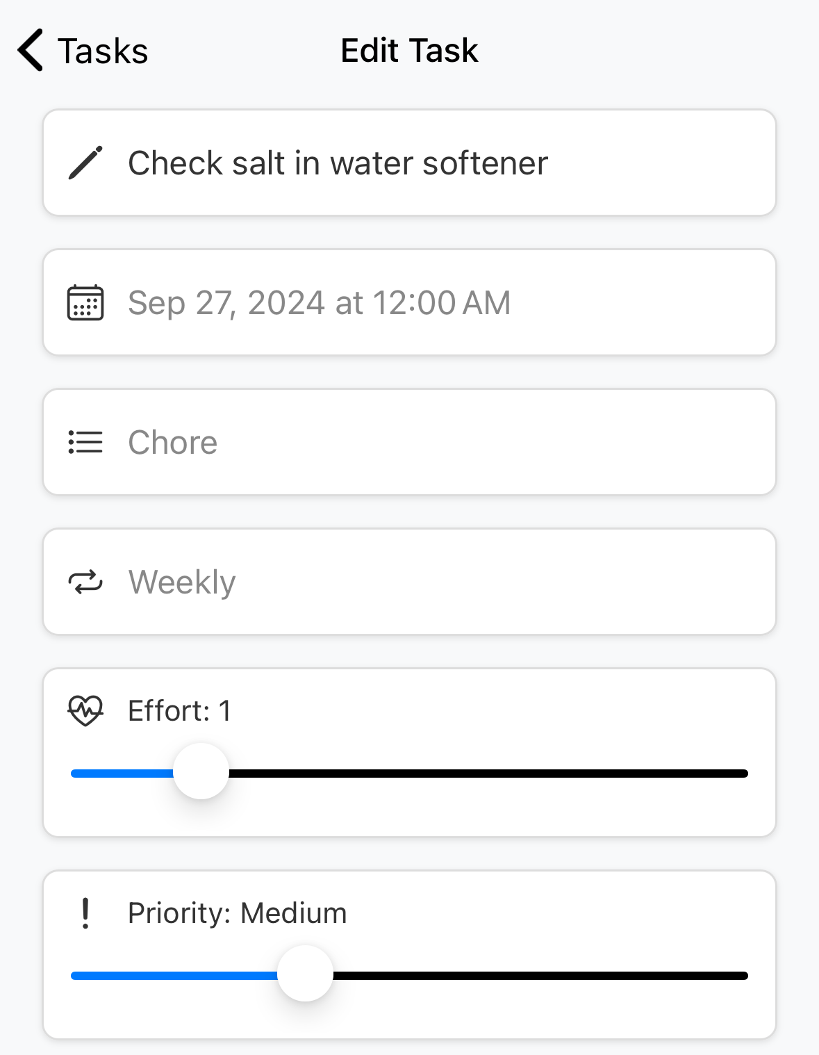 Completing tasks in Lifecron